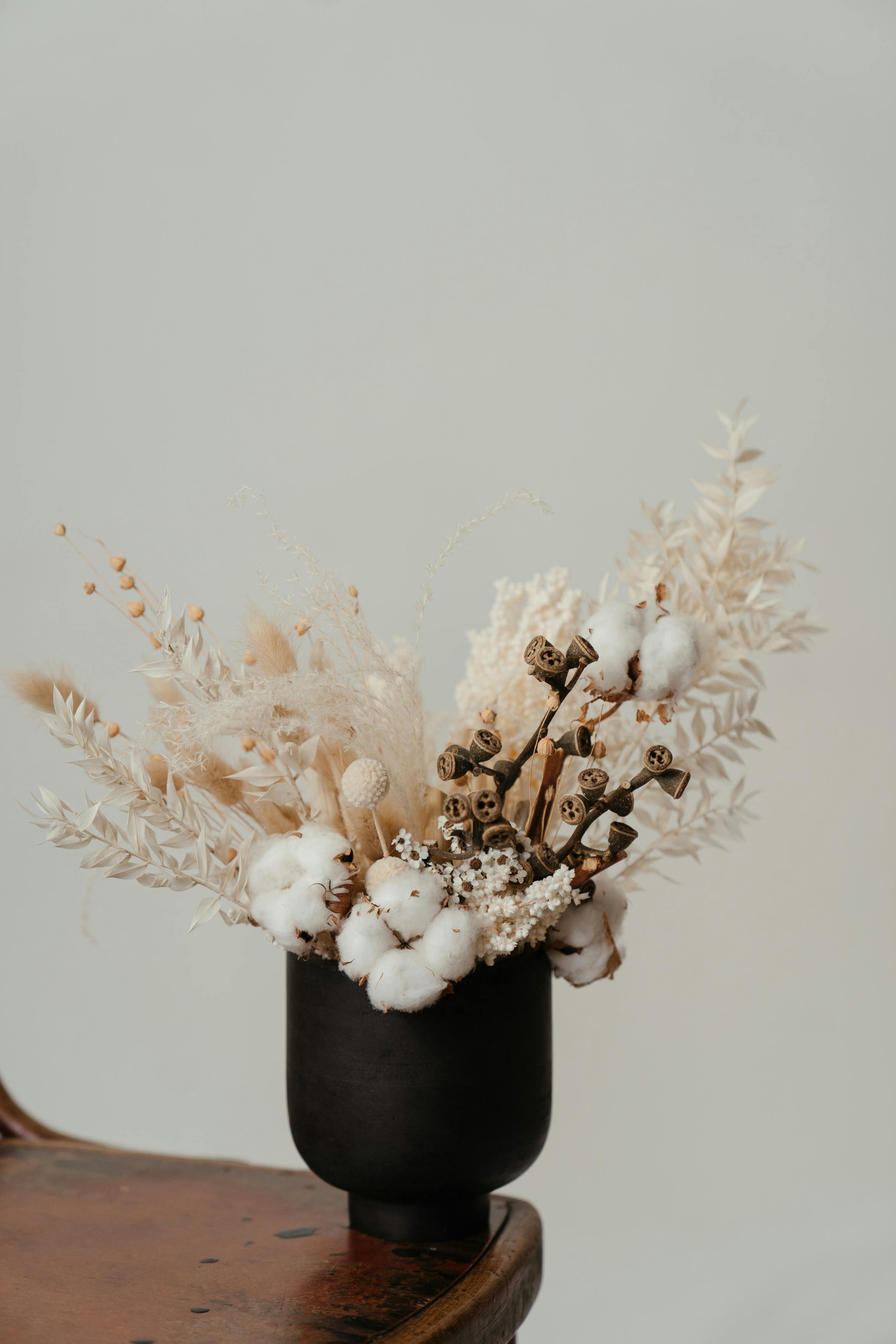 cotton in vase